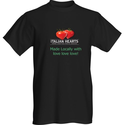 Italian Heart's Short Sleeve Black T Shirt